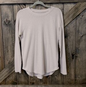 American Eagle Womens Waffle Knit Texture Long Sleeve Shirt Size Small